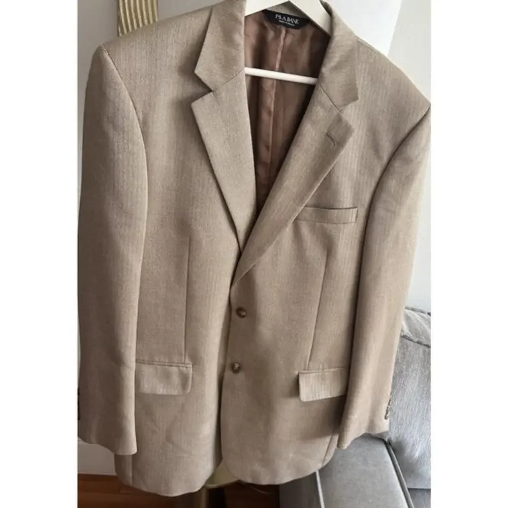 Jos. A. Bank Silk Camel Hair Blazer 42 L Sport Coat Preppy Luxury Old Money